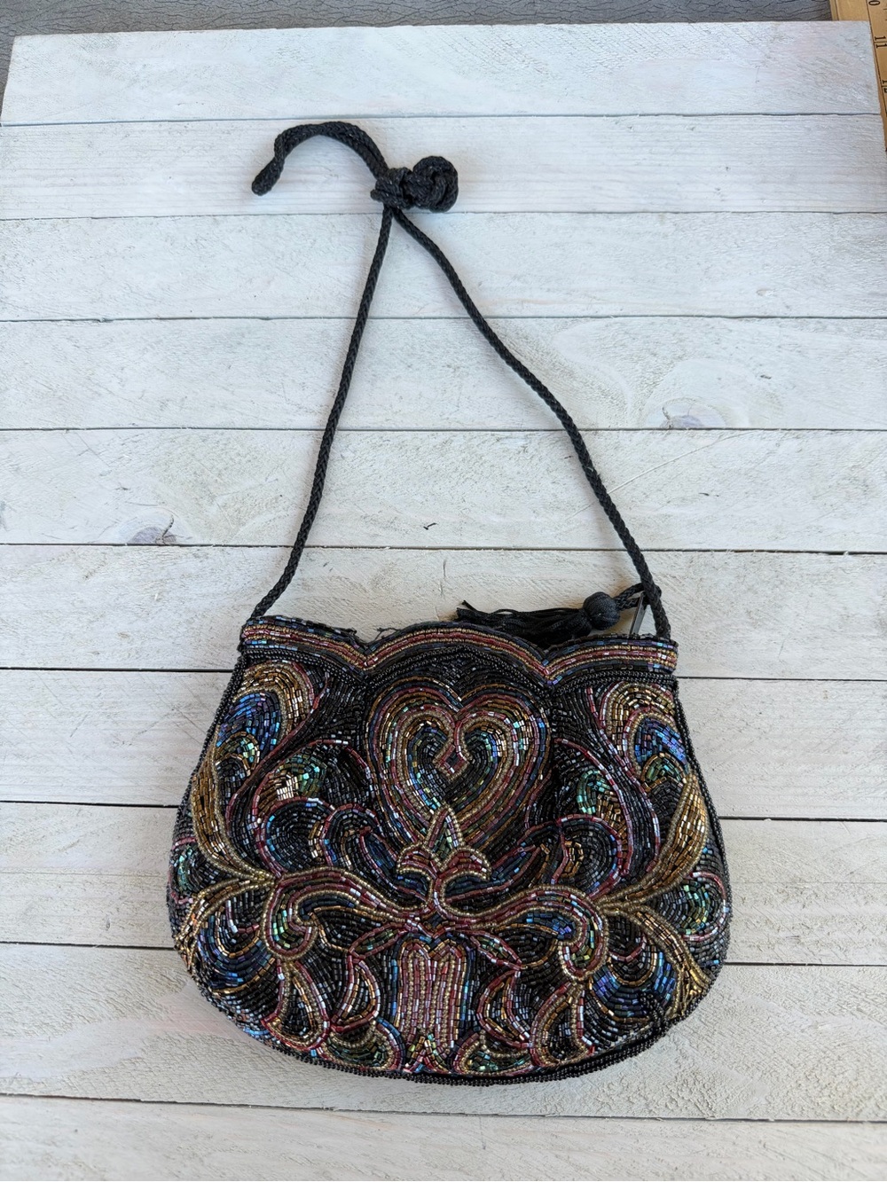 Vintage Ed B. Robinson Black Multi-Color Beaded Evening Bag 1940’s/50’s - Picture 10 of 13